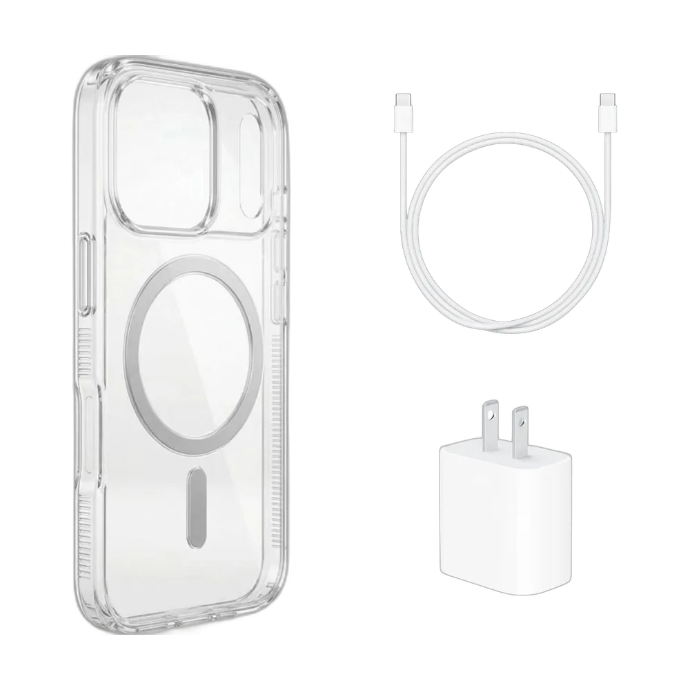 Kit esencial: case + cable USB-C + cubo 20W